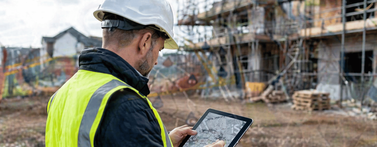 Construction worker new-build housing site, locating properties without a traditional address finder